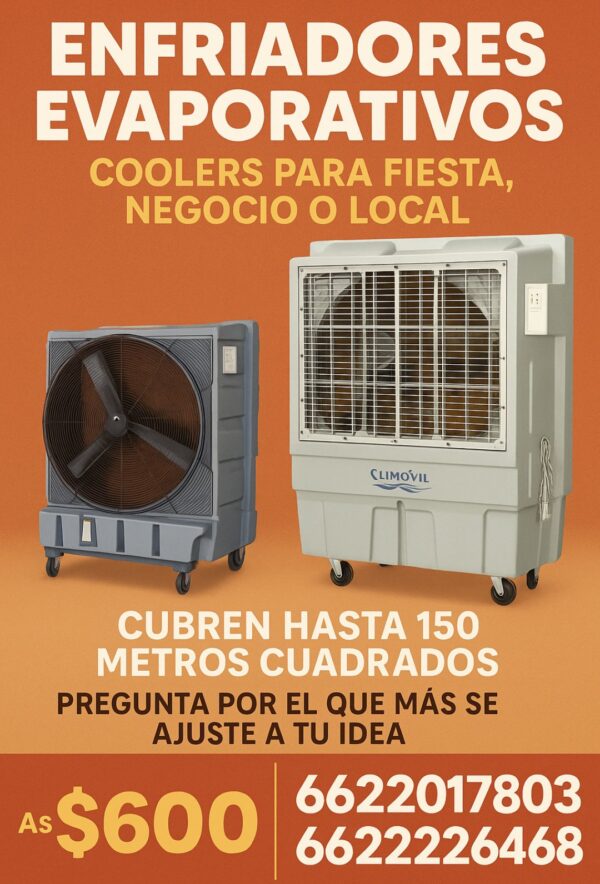 Renta de enfriadores evaporativos, enfrían áreas desde 50mts hasta 150mts - Image 3