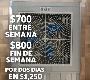 Renta de enfriadores evaporativos, enfrían áreas desde 50mts hasta 150mts
