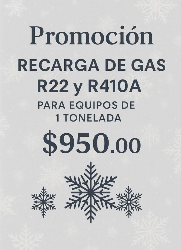 Recargas de gas equipos de 1 Tonelada.