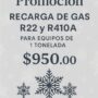 Recargas de gas equipos de 1 Tonelada.